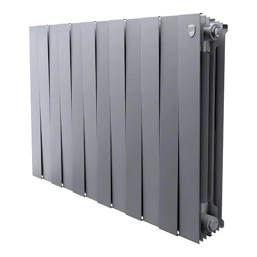 Радиатор биметаллический Royal Thermo Piano Forte 500 мм 12 секций 1" боковое подключение серебристый