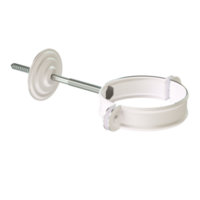 Docke STAL PREMIUM Хомут трубы (короткий саморез) D90 (Пломбир 9010) Docke STAL PREMIUM Хомут трубы (короткий саморез) D90 (Пломбир 9010)