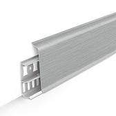 Плинтус ПВХ напольный Деконика 70 мм алюминий 2200 мм Г-профиль с кабель-каналом