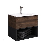 Комплект тумба с раковиной Comforty Гавана 60 см подвесная дуб темно-коричневый (00-00021223CF) Комплект тумба с раковиной Comforty Гавана 60 см подвесная дуб темно-коричневый (00-00021223CF)