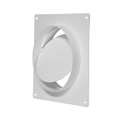 Накладка для круглых воздуховодов настенная ВА ВЕНТ с обратным клапаном и фланцем пластиковая d125 мм 170х170 мм