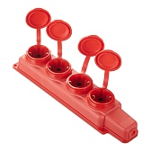 Розетка штепсельная Svet четверная с заземлением IP44 настенная красная Розетка штепсельная Svet четверная с заземлением IP44 настенная красная