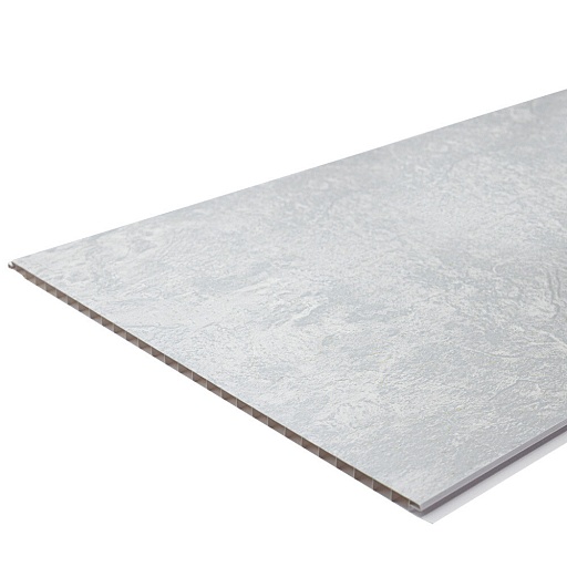 Панель ПВХ 375х2600х8 мм Venta бесшовная офсет камея белое серебро 0,975 кв.м