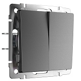 Выключатель Werkel двухклавишный встраиваемый графит матовый перекрестный (a064032) Выключатель Werkel двухклавишный встраиваемый графит матовый перекрестный (a064032)