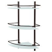 Полка для ванной WasserKraft Isar K-7300 угловая трехъярусная 310х610х310 мм стекло/металл темная бронза (K-3633)