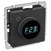 Терморегулятор IEK Brite ТС10-1-БрЧ для теплого пола встраиваемый черный электронный с индикацией (BR-RT11-K02)