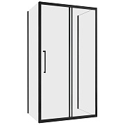 Душевой уголок Abber Schwarzer Diamant черный 100х50х195 см прямоугольник стекло прозрачное 6 мм (AG30100BH-S50B-S50B)