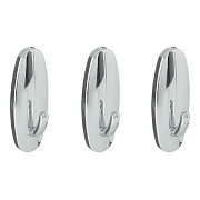 Крючок для ванной Kleber Strong одинарный самоклеящийся пластик хром (3 шт.) (KLE-SG003/9653)