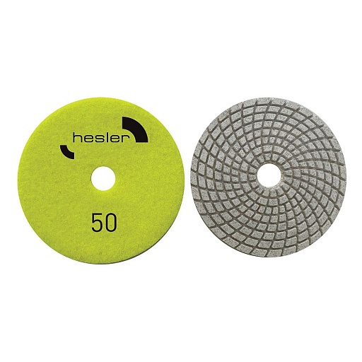 Круг алмазный шлифовальный по камню Hesler гибкий d100 мм P50 для мокрого шлифования (1 шт.)