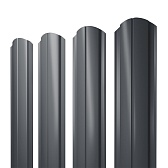 Евроштакетник односторонний полукруглый slim 0,45 мм 100х1800 мм графитовый серый RAL 7024 фигурный срез Евроштакетник односторонний полукруглый slim 0,45 мм 100х1800 мм графитовый серый RAL 7024 фигурный срез