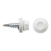 Саморезы кровельные с буром 19х5,5 мм металл-металл сигнальный белый RAL 9003 Daxmer (250 шт.)