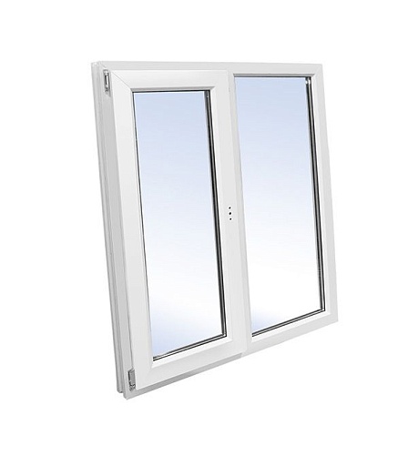 Пластиковое окно VEKA WHS Halo 60 1160х1000 мм 2 створки правая глухая левая поворотно-откидная однокамерное