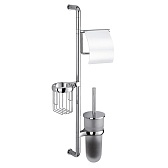 Стойка с бумагодержателем и ершом WasserKraft стекло/металл хром