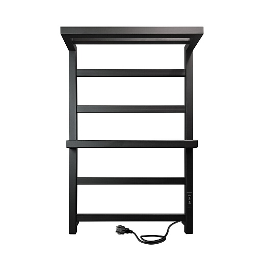 Полотенцесушитель электрический Indigo Forte с полкой 800х530 мм 150 Вт с терморегулятором черный