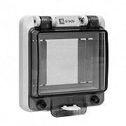 Окно герметичное EKF PROxima для электрощита 95х93х28 мм IP67 на 4 модуля пластиковое серое (ak-g-4)