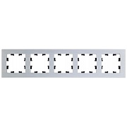 Рамка Systeme Electric AtlasDesign Nature пятиместная серебро (ATN312105)