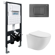 Комплект инсталляции Abber с унитазом Bequem с кнопкой никель и сиденьем микролифт (AC1100T-AC0105-AC0120NG) Комплект инсталляции Abber с унитазом Bequem с кнопкой никель и сиденьем микролифт (AC1100T-AC0105-AC0120NG)