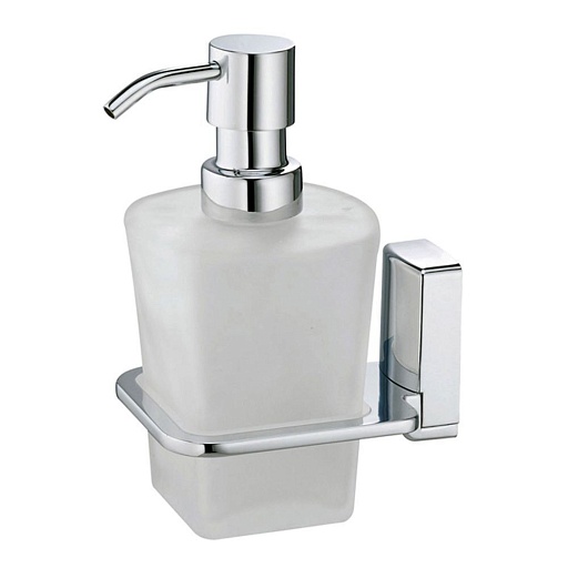 Дозатор для мыла WasserKraft Leine с держателем стекло матовый/металл хром (K-5099)