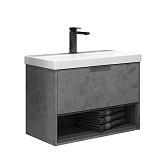 Комплект тумба с раковиной Comforty Флорида 80 см подвесная бетон светлый/антрацит (00-00021209CF) Комплект тумба с раковиной Comforty Флорида 80 см подвесная бетон светлый/антрацит (00-00021209CF)
