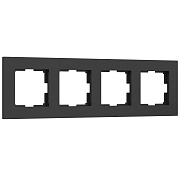 Рамка Werkel Slab четырехместная черная софт (a062802)