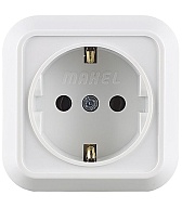 Розетка Makel Siva Ustu 45108 открытая установка белая с заземлением Розетка Makel Siva Ustu 45108 открытая установка белая с заземлением