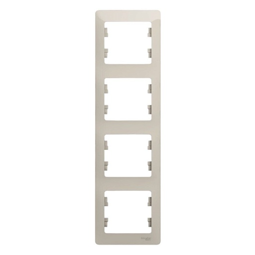 Рамка Systeme Electric Glossa четырехместная молочная (GSL000908)