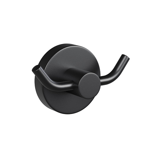 Крючок для ванной Haiba HB8705-2 двойной на шуруп нержавеющая сталь черный (551038) Крючок для ванной Haiba HB8705-2 двойной на шуруп нержавеющая сталь черный (551038)