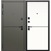 Дверь входная Ferroni 9СМ Молдинг левая сатин коричневый - эмалит белый 960х2050 мм