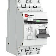 Автомат дифференциальный EKF PROxima АД-32 32А 1P+N тип A 30 мА 6 кА (DA32-6-32-30-a-pro)