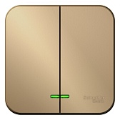 Выключатель Systeme Electric Blanca двухклавишный накладной титан с подсветкой (BLNVA105114)