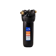 Корпус фильтра Гейзер для холодной и горячей воды пластик 10SL 1/2 НР(ш) х 1/2 НР(ш) черный