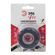 Изолента Эра Pro ПВХ черная 25 мм 3 м самослипающаяся Изолента Эра Pro ПВХ черная 25 мм 3 м самослипающаяся