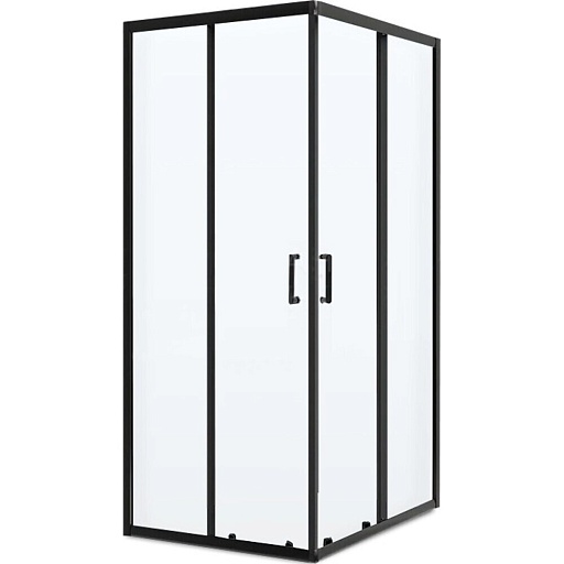 Душевой уголок BelBagno Uno черный 100х100х195 см квадрат стекло прозрачное 5 мм (UNO-195-A-2-100-C-NERO)