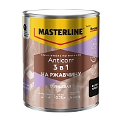 Грунт-эмаль по ржавчине 3в1 Masterline Anticorr черная RAL 9005 глянцевая 0,75 л Грунт-эмаль по ржавчине 3в1 Masterline Anticorr черная RAL 9005 глянцевая 0,75 л
