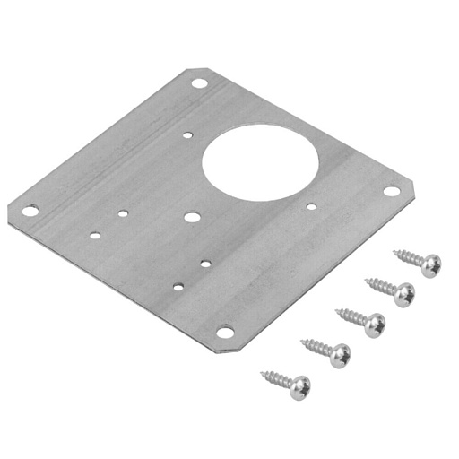 Пластина прямая ремонтная под петлю оцинкованная 90х90х1,5 мм d35 мм