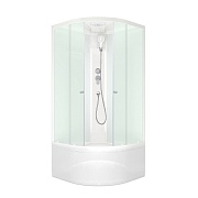 Душевая кабина Domani-Spa Delight Slim 90х90х218 см стекло матовое 4 мм с высоким поддоном полукруг