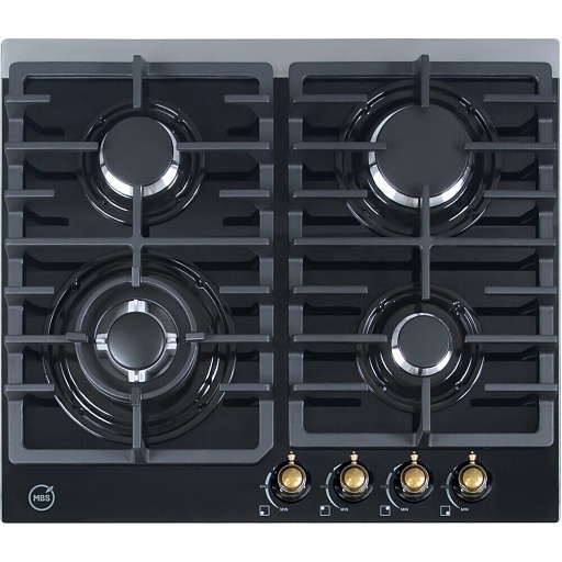 Варочная панель газовая MBS PG-615BL classic 4 конфорки черная