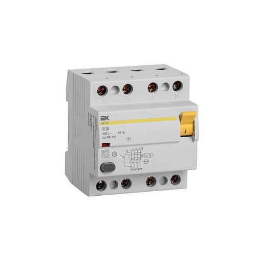 УЗО IEK ВД1-63S 40А 3+N тип AC 300 мА 6 кА селективное (MDV12-4-040-300)