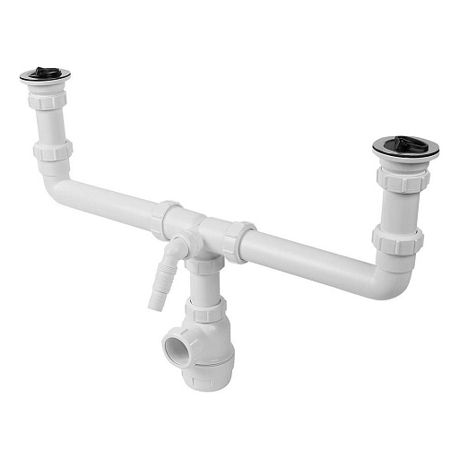 Сифон для двойной мойки McAlpine 1 1/2х40 мм с выпуском d70 мм (MRSK5-A) Сифон для двойной мойки McAlpine 1 1/2х40 мм с выпуском d70 мм (MRSK5-A)