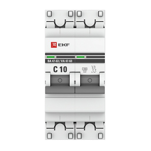 Автоматический выключатель модульный EKF PROxima ВА 47-63 2Р 10А тип C 4,5 кА 230 В (mcb4763-2-10C-pro) Автоматический выключатель модульный EKF PROxima ВА 47-63 2Р 10А тип C 4,5 кА 230 В (mcb4763-2-10C-pro)