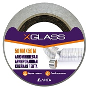 Лента монтажная X-Glass армированная алюминиевая 50 мм 50 м серая