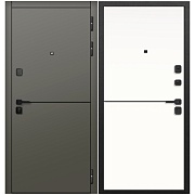 Дверь входная Ferroni 9СМ Молдинг правая сатин коричневый - эмалит белый 960х2050 мм