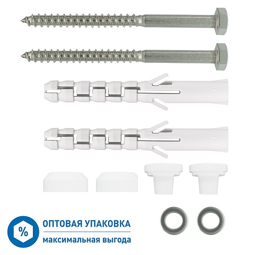 Набор для крепления унитаза 10-20 мм с нержавеющим шурупом Hard-Fix (50 шт.) Набор для крепления унитаза 10-20 мм с нержавеющим шурупом Hard-Fix (50 шт.)