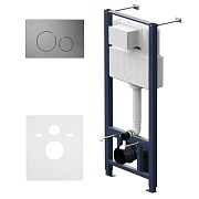 Инсталляция AM.PM Pro L для подвесного унитаза с кнопкой никель со звукоизоляцией (I012704.9031) Инсталляция AM.PM Pro L для подвесного унитаза с кнопкой никель со звукоизоляцией (I012704.9031)