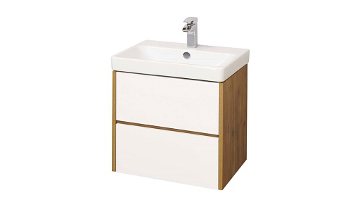 Комплект тумба с раковиной Aquaton Сканди 70 см подвесная белая/дуб рустикальный (1A251801SDZ90/1WH501628)