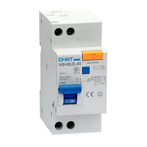 Автомат дифференциальный Chint NBH8LE-40 25А 1P+N тип AC 30 мА 4,5 кА (206064) Автомат дифференциальный Chint NBH8LE-40 25А 1P+N тип AC 30 мА 4,5 кА (206064)