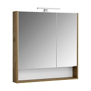 Зеркальный шкаф Aquaton Сканди 850х850 мм дуб рустикальный/белый