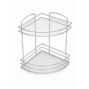 Полка для ванной Primanova угловая двухъярусная 240х320х240 мм металл хром (D-05222)