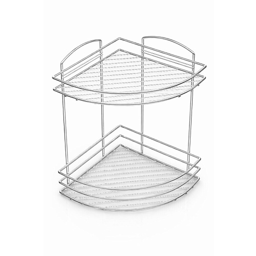 Полка для ванной Primanova угловая двухъярусная 240х320х240 мм металл хром (D-05222)