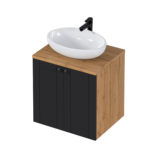 Тумба под раковину со столешницей 1Marka Organic 50 см подвесная монолит дарк (Ц0000030774)